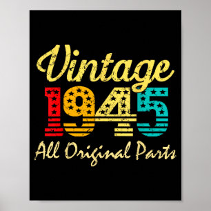 Born In 1945 80 Years Old Made In 1945 80th Birthd Poster