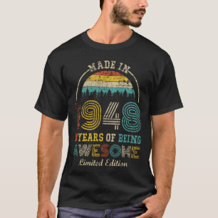 Born in 1948 78 Years Being Awesome Vintage 78th B T-Shirt