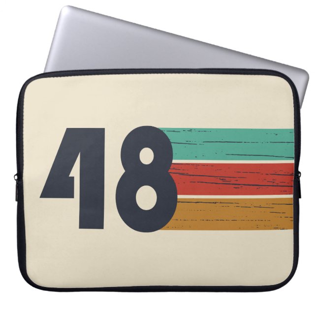 Born in 1948 vintage birthday laptop sleeve (Front)