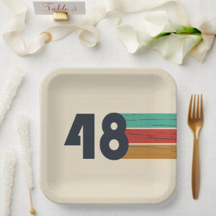 Born in 1948 vintage birthday paper plate
