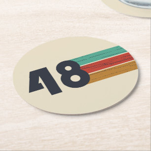 Born in 1948 vintage birthday round paper coaster