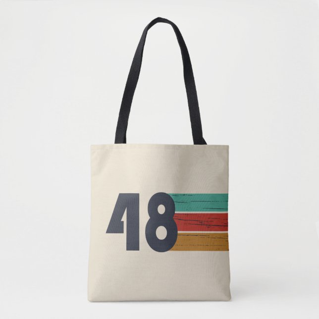 Born in 1948 vintage birthday tote bag (Front)