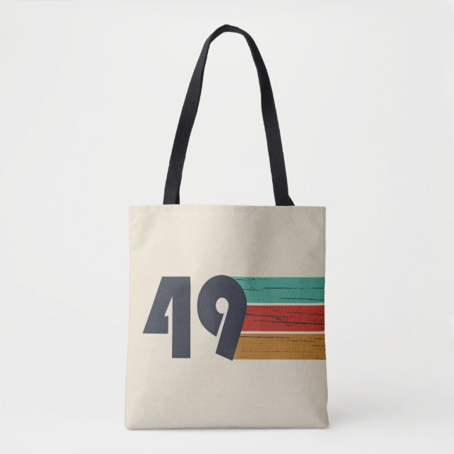 born in 1949 vintage birthday tote bag (Front)
