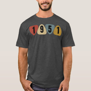 Born In 1951 Guitarist Guitar Pick Music Birthday  T-Shirt