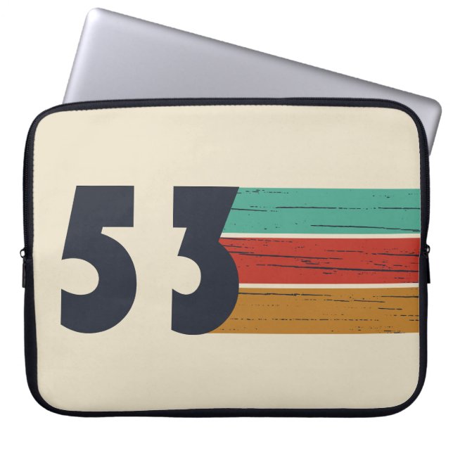 born in 1953 vintage birthday laptop sleeve (Front)