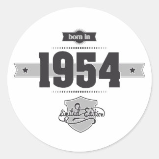 Born in 1954 (Dark&Lightgrey) Classic Round Sticker