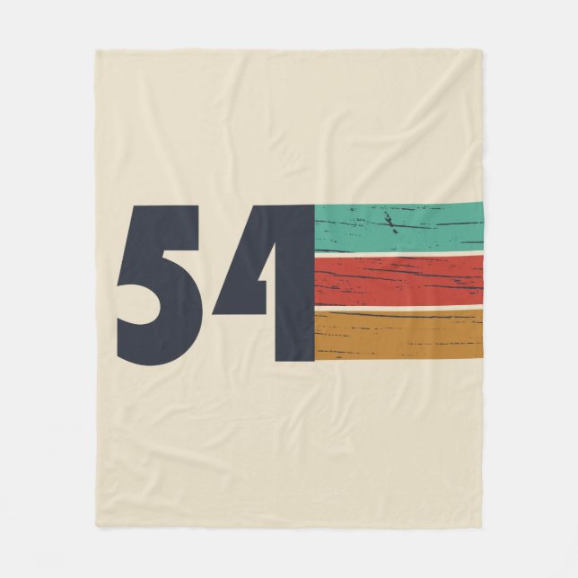 born in 1954 vintage birthday fleece blanket (Front)