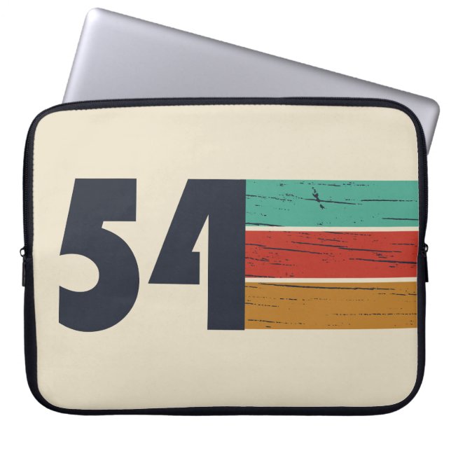 born in 1954 vintage birthday laptop sleeve (Front)