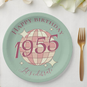 Born in 1955 70th birthday party decor Paper Plate