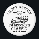 born in 1955 vintage birthday mens gift magnet<br><div class="desc">You can add some originality to your wardrobe collection with this vintage classic truck graphic design with awesome typography font lettering, is a great gift idea for men, women, husbands, wife girlfriend, and a boyfriend who will love this one-of-a-kind artwork. The best amazing and funny holiday present for your happy...</div>