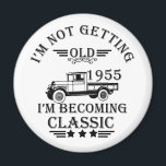 born in 1955 vintage birthday mens gift magnet<br><div class="desc">You can add some originality to your wardrobe collection with this vintage classic truck graphic design with awesome typography font lettering, is a great gift idea for men, women, husbands, wife girlfriend, and a boyfriend who will love this one-of-a-kind artwork. The best amazing and funny holiday present for your happy...</div>