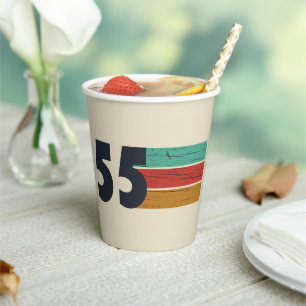 Born in 1955 vintage birthday party paper cups
