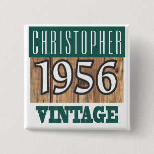 Born in 1956 15 cm square badge