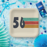 Born in 1956 vintage 70th birthday party paper plate<br><div class="desc">Add some originality to your wardrobe with this vintage sunset birthday graphic design featuring an awesome typography font. It's a great gift idea for men,  women,  husbands,  wives,  grandmothers,  and grandfathers who will love this unique artwork. The perfect funny holiday present for a happy birthday party.</div>