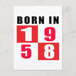 Born In 1958 Birthday Designs Postcard