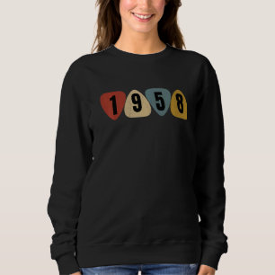 Born In 1958 Guitarist Guitar Pick Music Birthday Sweatshirt
