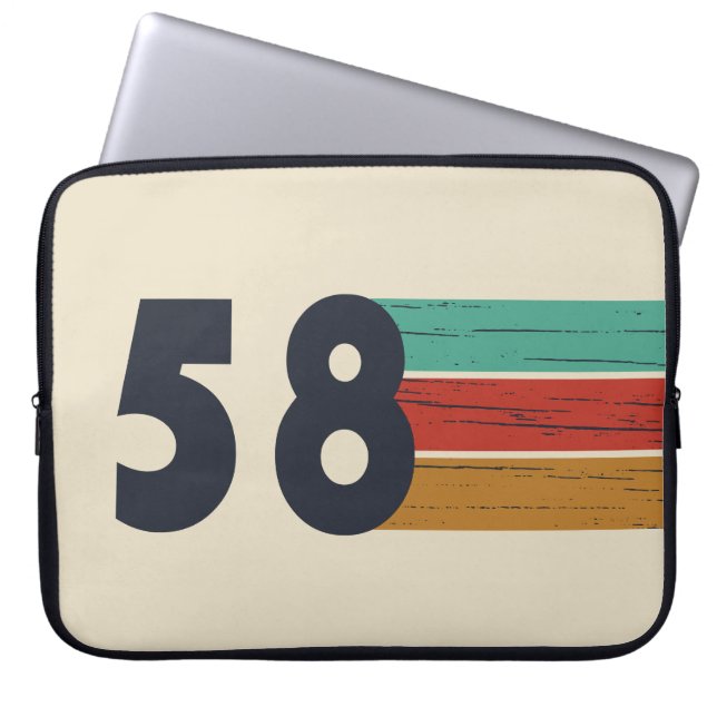 born in 1958 vintage birthday laptop sleeve (Front)