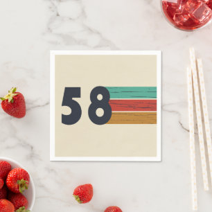born in 1958 vintage birthday party napkin