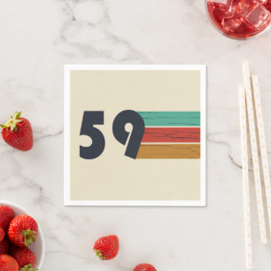 born in 1959 vintage birthday party napkin
