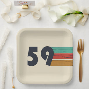 Born in 1959 vintage birthday party paper plate