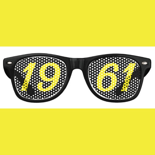 Born in 1961 65th birthday fun shades sunglasses (Creator Uploaded)