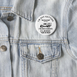 Born in 1961 Elegant Vintage Birthday Party Gift 6 Cm Round Badge