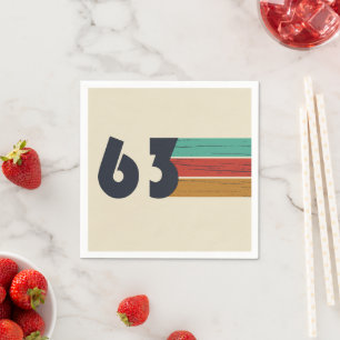 born in 1963 vintage birthday gift napkin