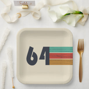 born in 1964 vintage 60th birthday paper plate