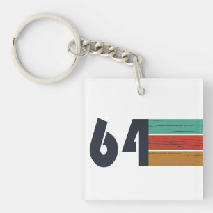 born in 1964 vintage birthday key ring