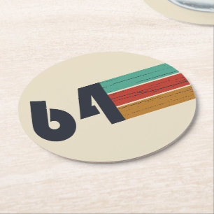 born in 1964 vintage birthday round paper coaster