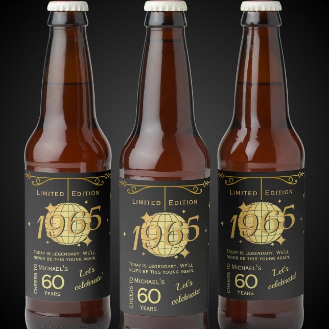 Born in 1965 60th birthday party beer Label Set (Creator Uploaded)