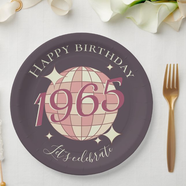 Born in 1965 60th birthday party decor Paper Plate (Creator Uploaded)