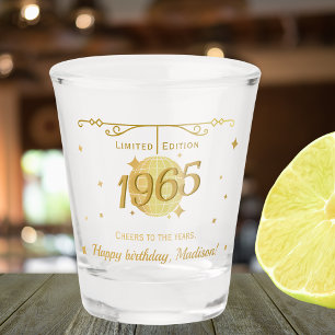 Born in 1965 60th birthday party drinks barware shot glass