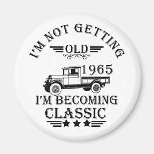 Born in 1965 elegant black vintage birthday magnet
