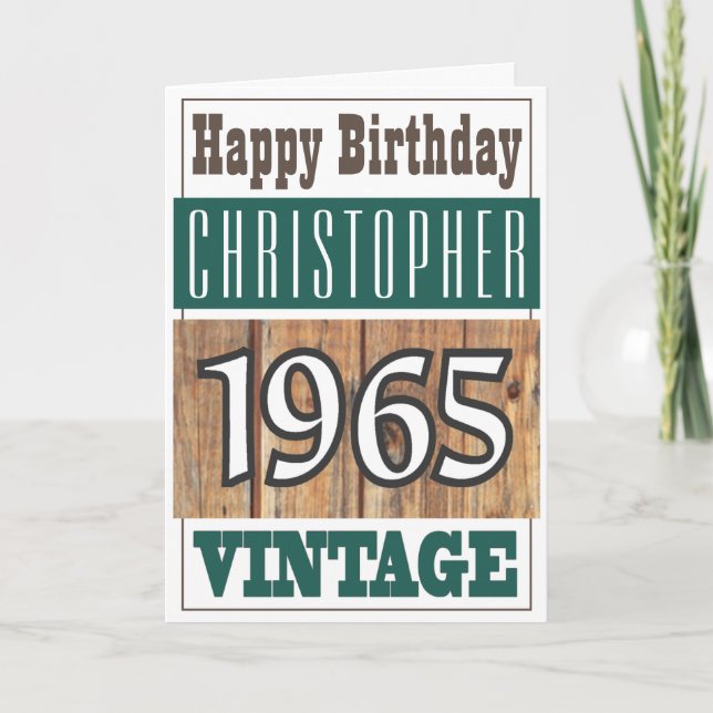 Born in 1965 Greetings Card (Front)