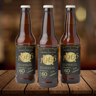 Born in 1966 60th birthday party beer Label Set