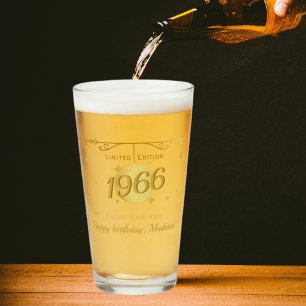 Born in 1966 60th birthday party drinks beer glass