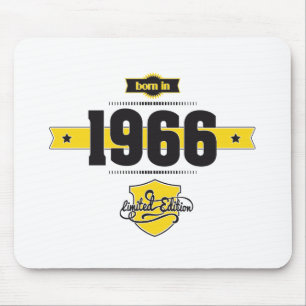 born in 1966 (choco&yellow) mouse pad