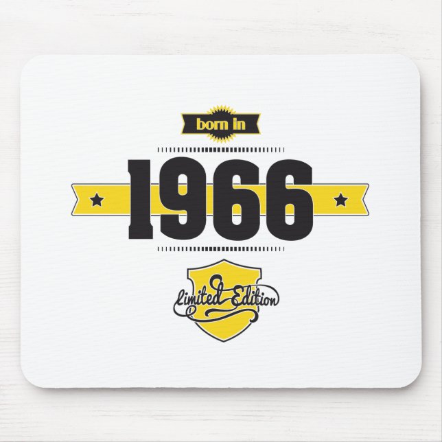born in 1966 (choco&yellow) mouse pad (Front)