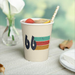 Born in 1966 vintage 60th birthday party paper cups<br><div class="desc">Add some originality to your wardrobe with this vintage sunset birthday graphic design featuring an awesome typography font. It's a great gift idea for men,  women,  husbands,  wives,  grandmothers,  and grandfathers who will love this unique artwork. The perfect funny holiday present for a happy birthday party.</div>