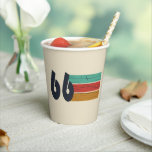 Born in 1966 vintage 60th birthday party paper cups<br><div class="desc">Add some originality to your wardrobe with this vintage sunset birthday graphic design featuring an awesome typography font. It's a great gift idea for men,  women,  husbands,  wives,  grandmothers,  and grandfathers who will love this unique artwork. The perfect funny holiday present for a happy birthday party.</div>