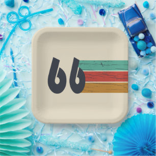 Born in 1966 vintage 60th birthday party paper plate