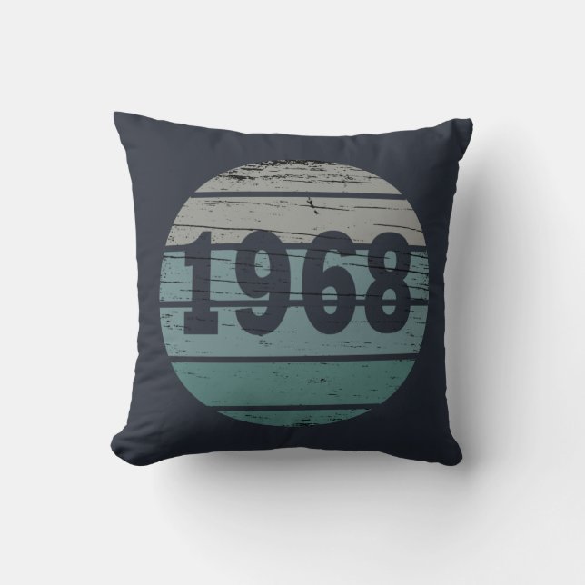 Born in 1968 vintage birthday gift cushion (Front)