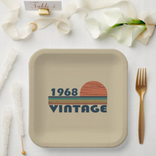 Born in 1968 vintage birthday paper plate