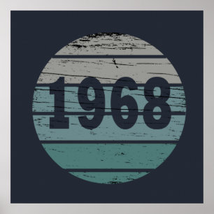 born in 1968 vintage poster