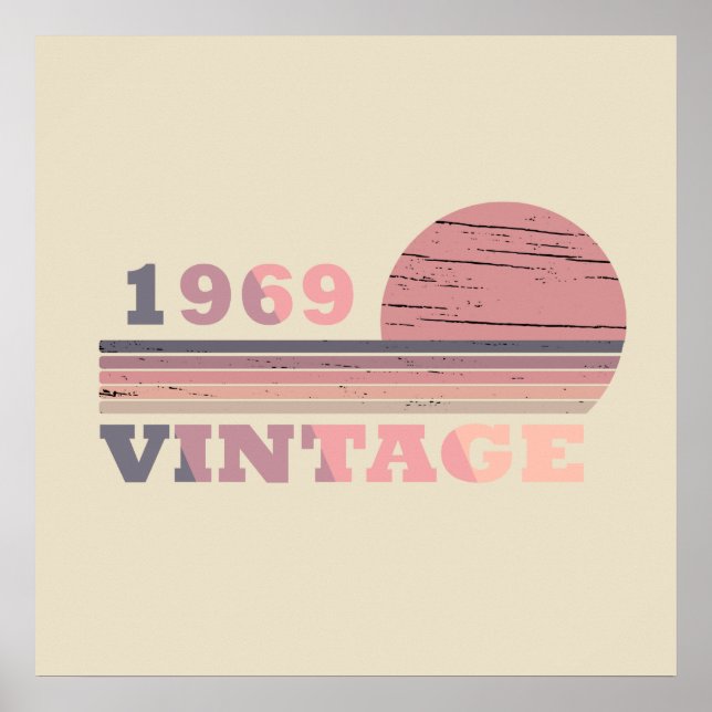 Born in 1969 classic retro celebration poster (Front)