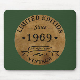 Born in 1969 elegant vintage birthday gift mouse pad