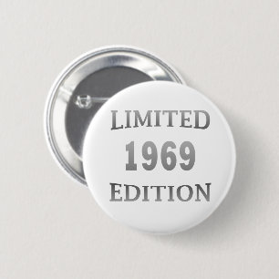 born in 1969 vintage birthday 6 cm round badge