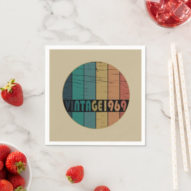 Born in 1969 vintage birthday napkin (Insitu)