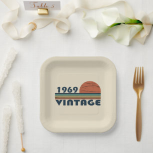 Born in 1969 vintage birthday paper plate